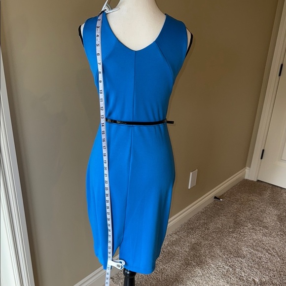 George Dress Blue Sheath Midi Office Cocktail Formal Women's Size M - Picture 4 of 10